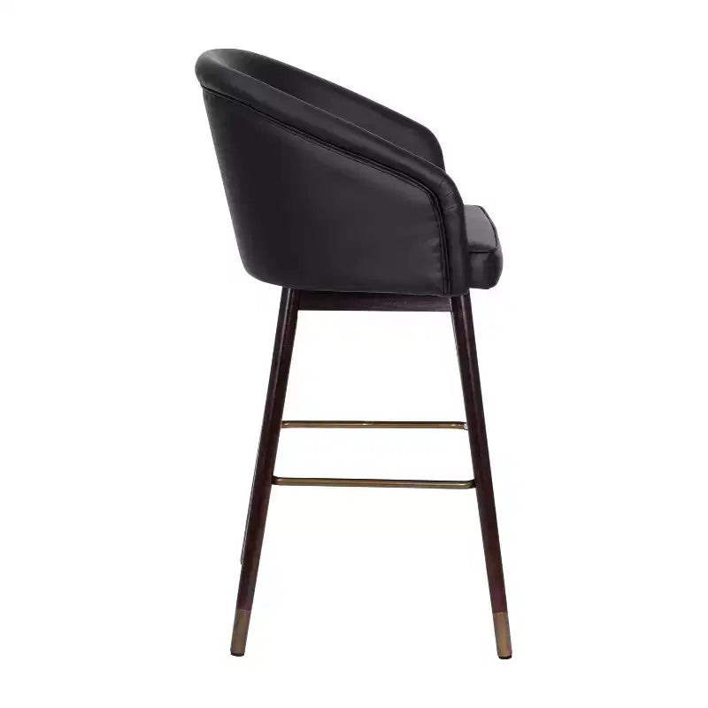 Sgabello Temperance Modern con struttura in legno e dettagli metallici