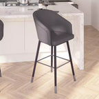 Sgabello Temperance Modern con struttura in legno e dettagli metallici