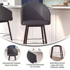 Sgabello Temperance Modern con struttura in legno e dettagli metallici
