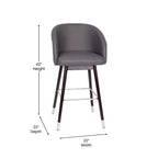 Sgabello Temperance Modern con struttura in legno e dettagli metallici