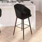 Sgabello Temperance Modern con struttura in legno e dettagli metallici