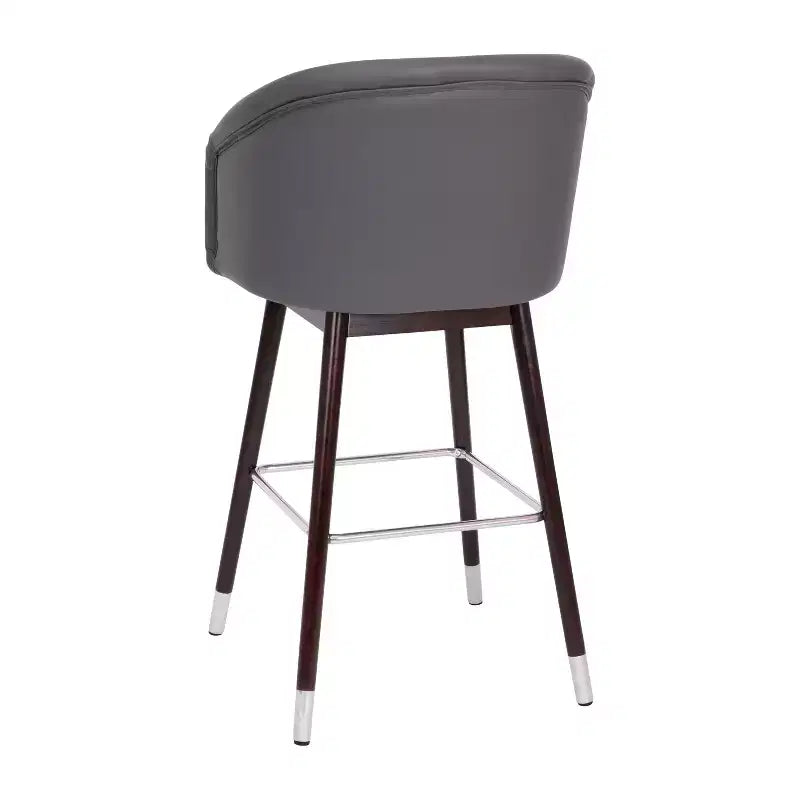 Sgabello Temperance Modern con struttura in legno e dettagli metallici