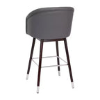 Sgabello Temperance Modern con struttura in legno e dettagli metallici