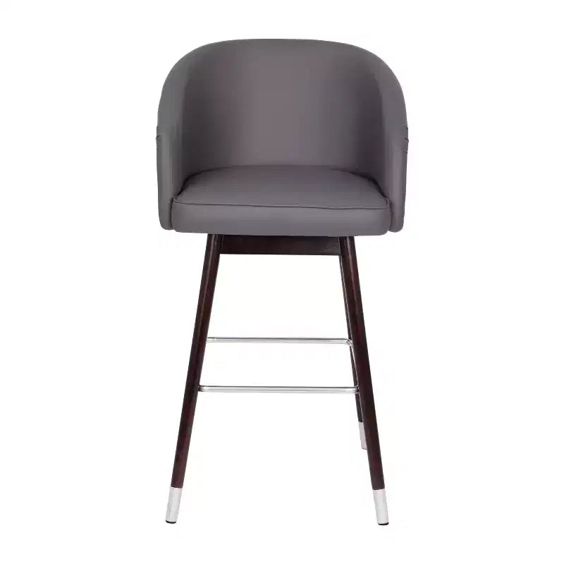 Sgabello Temperance Modern con struttura in legno e dettagli metallici