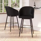 Sgabello Temperance Modern con struttura in legno e dettagli metallici