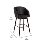 Sgabello Temperance Modern con struttura in legno e dettagli metallici