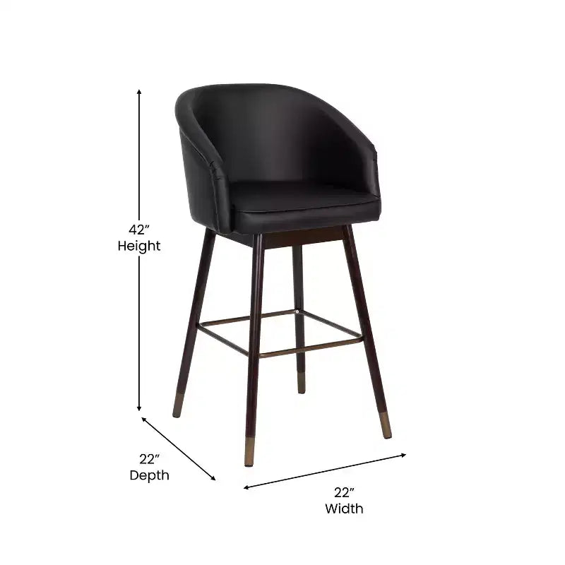 Sgabello Temperance Modern con struttura in legno e dettagli metallici