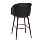 Sgabello Temperance Modern con struttura in legno e dettagli metallici