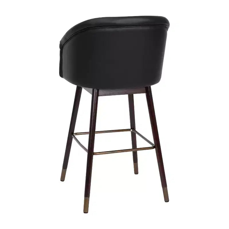 Sgabello Temperance Modern con struttura in legno e dettagli metallici