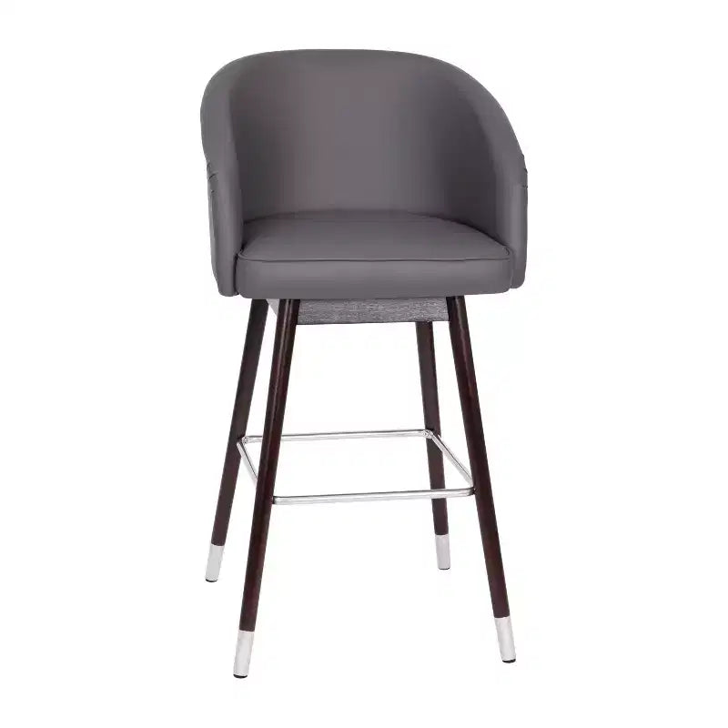 Sgabello Temperance Modern con struttura in legno e dettagli metallici