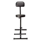 Sgabello portatile imbottito con schienale per DJ, musicisti, artisti, con limite di peso di 136 kg e altezza regolabile, nero