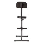 Sgabello portatile imbottito con schienale per DJ, musicisti, artisti, con limite di peso di 136 kg e altezza regolabile, nero