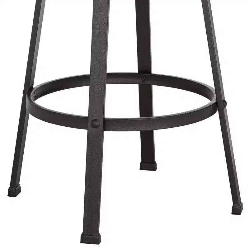Sgabello da bar girevole in metallo bronzato Clifton, marrone, alto 75 cm, regolabile, con sedile in legno, schienale e poggiapiedi, stile industriale, per bancone cucina