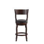 Sgabello da bar Nichola classico girevole aperto sul retro, altezza bancone, con struttura in legno curvato e seduta imbottita, di qualità commerciale