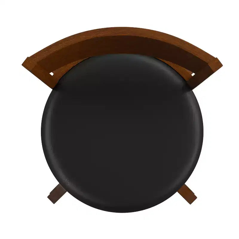 Sgabello da bar Nichola classico girevole aperto sul retro, altezza bancone, con struttura in legno curvato e seduta imbottita, di qualità commerciale