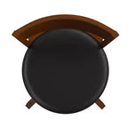 Sgabello da bar Nichola classico girevole aperto sul retro, altezza bancone, con struttura in legno curvato e seduta imbottita, di qualità commerciale