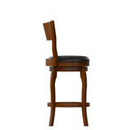 Sgabello da bar Nichola classico girevole aperto sul retro, altezza bancone, con struttura in legno curvato e seduta imbottita, di qualità commerciale