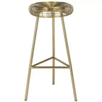 Sgabello da bar contemporaneo in filo intrecciato Addison color oro