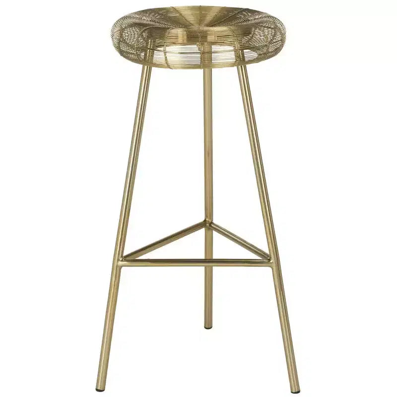 Sgabello da bar contemporaneo in filo intrecciato Addison color oro