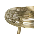 Sgabello da bar contemporaneo in filo intrecciato Addison color oro