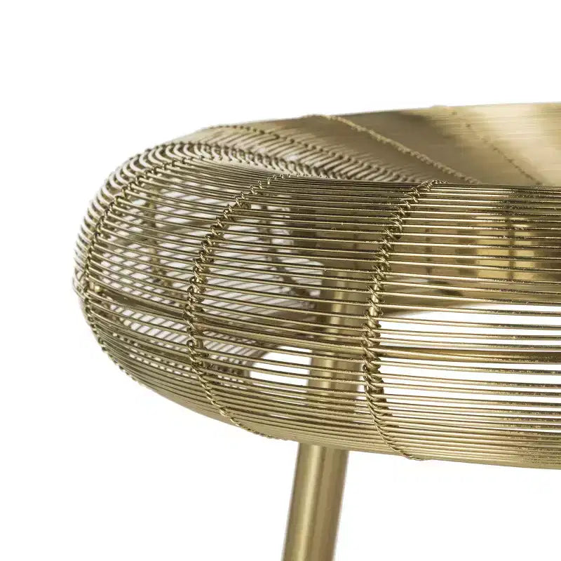 Sgabello da bar contemporaneo in filo intrecciato Addison color oro