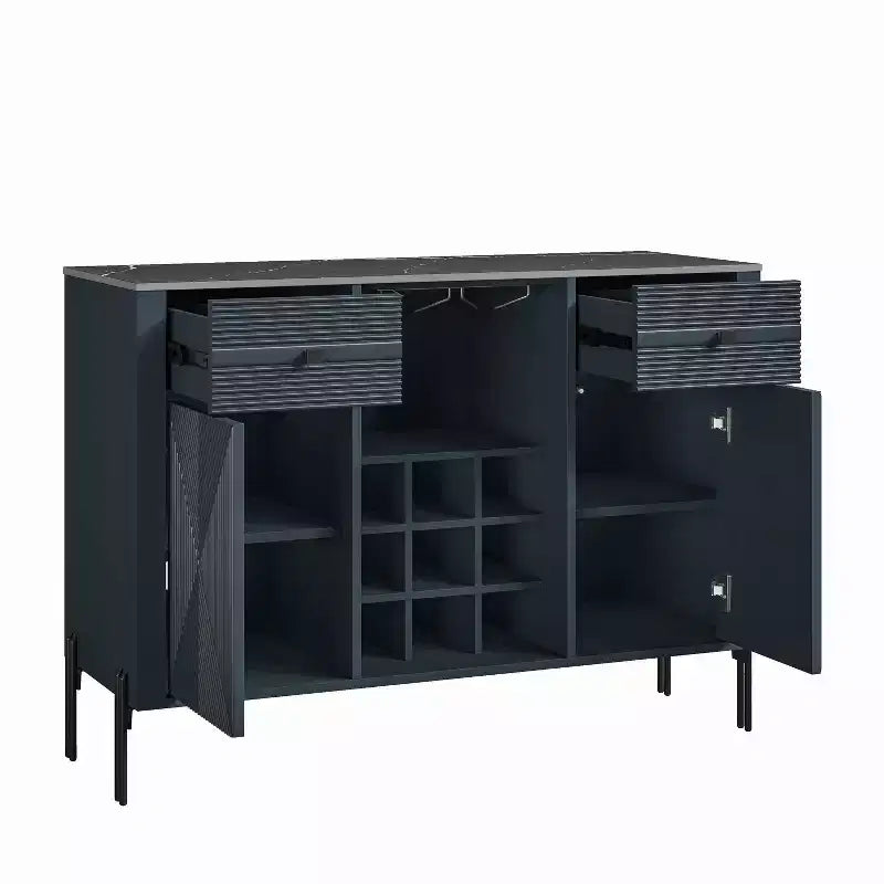 Mobile bar da 42" con motivo a trama e piano d'appoggio effetto marmo