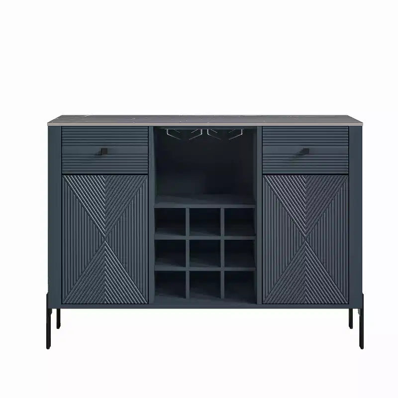 Mobile bar da 42" con motivo a trama e piano d'appoggio effetto marmo
