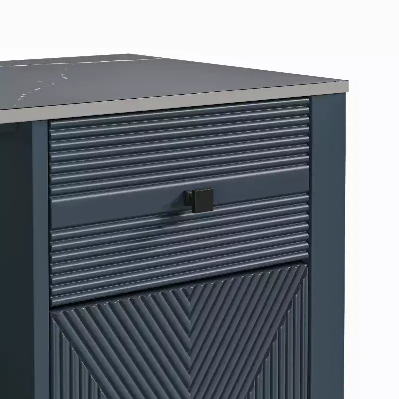 Mobile bar da 42" con motivo a trama e piano d'appoggio effetto marmo