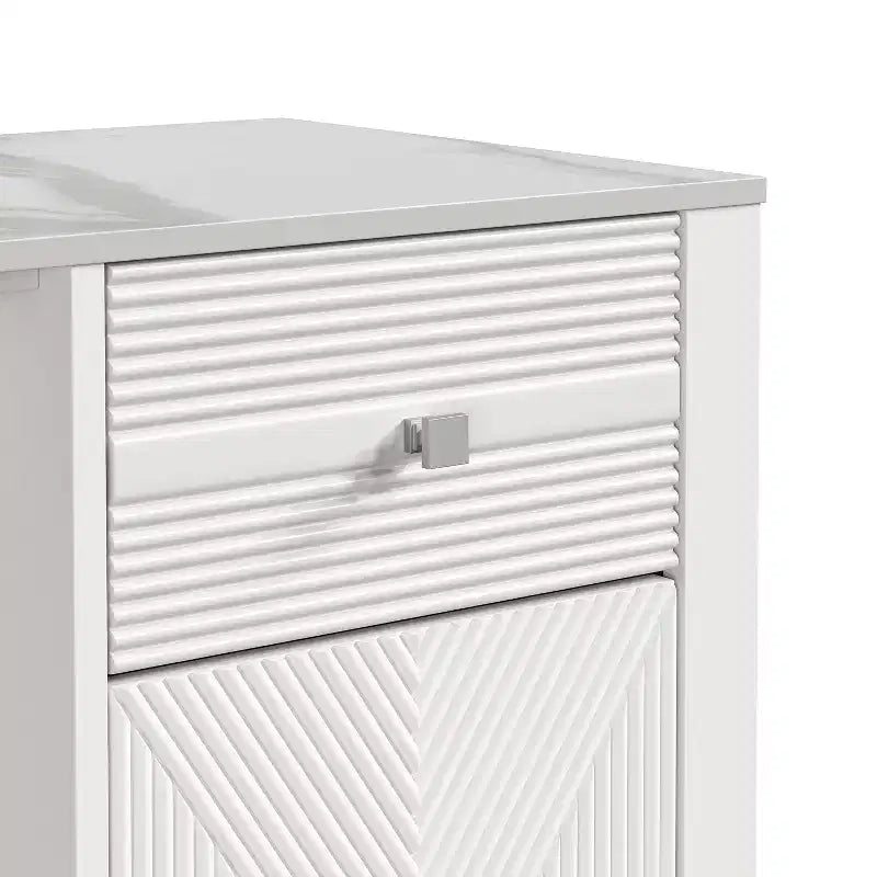Mobile bar da 42" con motivo a trama e piano d'appoggio effetto marmo