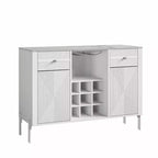 42" Wine Cabinet with Textured Patterns and Marbling Pattern Countertop - Festivo