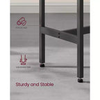Tavolo stretto e lungo, da cucina e sala da pranzo, alto da pub, robusta struttura in metallo, design industriale, 40 x 120 x 90 cm