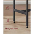 Tavolo stretto e lungo, da cucina e sala da pranzo, alto da pub, robusta struttura in metallo, design industriale, 40 x 120 x 90 cm