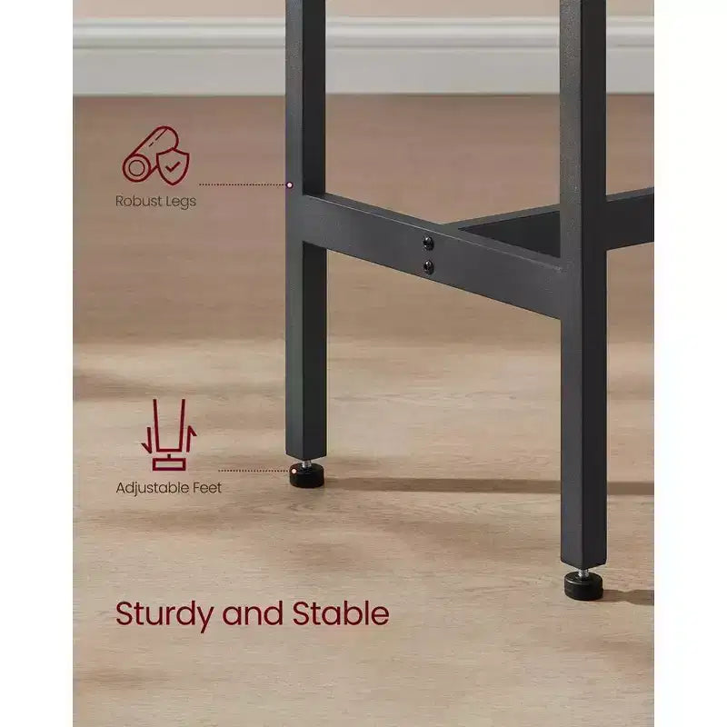 Tavolo stretto e lungo, da cucina e sala da pranzo, alto da pub, robusta struttura in metallo, design industriale, 40 x 120 x 90 cm