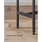 Tavolo stretto e lungo, da cucina e sala da pranzo, alto da pub, robusta struttura in metallo, design industriale, 40 x 120 x 90 cm
