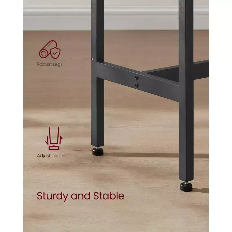 Tavolo stretto e lungo, da cucina e sala da pranzo, alto da pub, robusta struttura in metallo, design industriale, 40 x 120 x 90 cm
