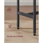 Tavolo stretto e lungo, da cucina e sala da pranzo, alto da pub, robusta struttura in metallo, design industriale, 40 x 120 x 90 cm