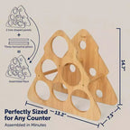Portabottiglie in bambù a forma di albero di Natale - Portabottiglie indipendente da 6 bottiglie per cucina, bar e conservazione domestica