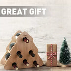 Portabottiglie in bambù a forma di albero di Natale - Portabottiglie indipendente da 6 bottiglie per cucina, bar e conservazione domestica