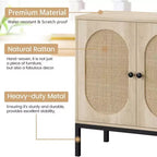 Mobile credenza, Mobile contenitore in rattan con ante e ripiani