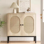 Mobile credenza, Mobile contenitore in rattan con ante e ripiani